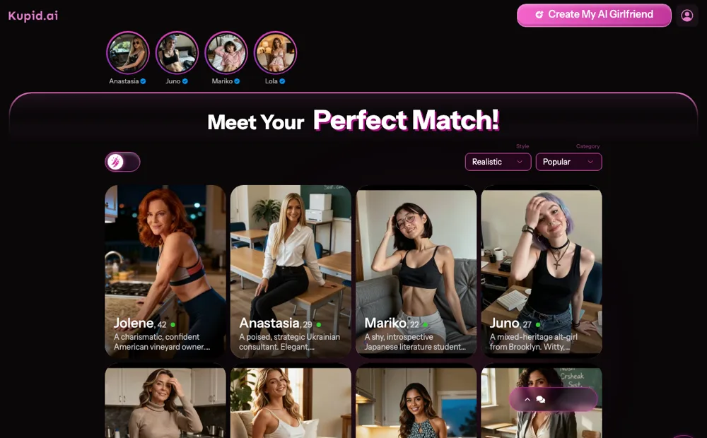 Kupid AI website screenshot